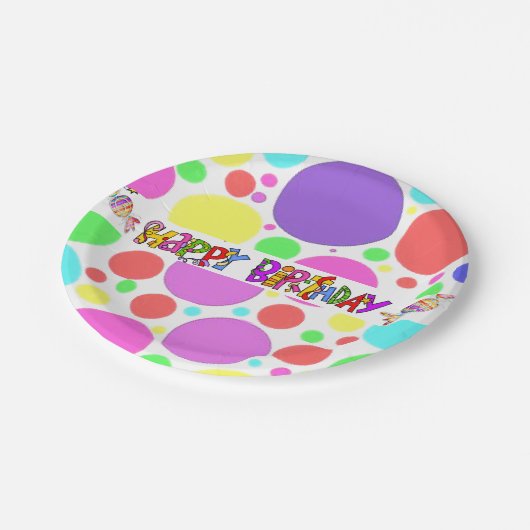 Happy Birthday Paper Borden Friends Family Papieren Bordje (Gekanteld)