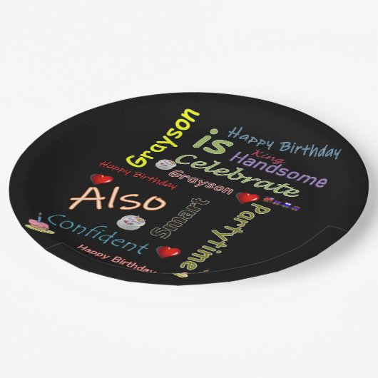 Happy Birthday Paper Borden Grayson Papieren Bordje (Gekanteld)