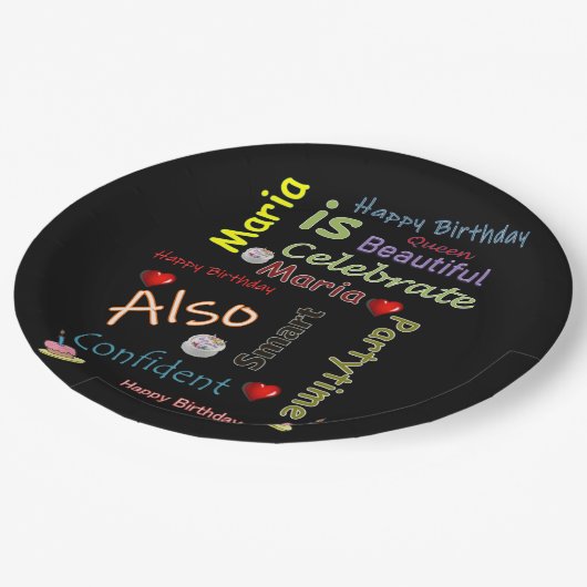 Happy Birthday Paper Borden Maria Papieren Bordje (Gekanteld)