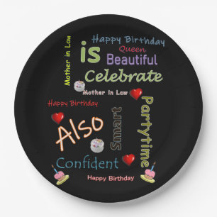 Happy Birthday Paper Borden Moeder in wet Papieren Bordje