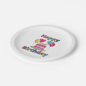 Happy Birthday Paper-Borden Papieren Bordje (Gekanteld)