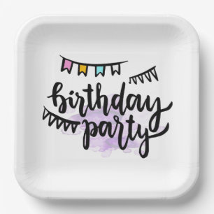 Happy Birthday Paper-Borden Papieren Bordje