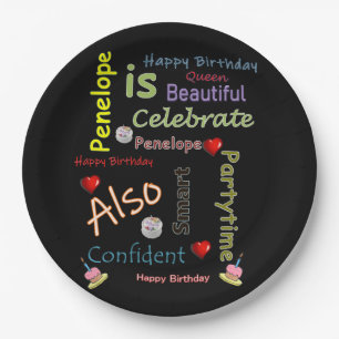 Happy Birthday Paper Borden Penelope Papieren Bordje