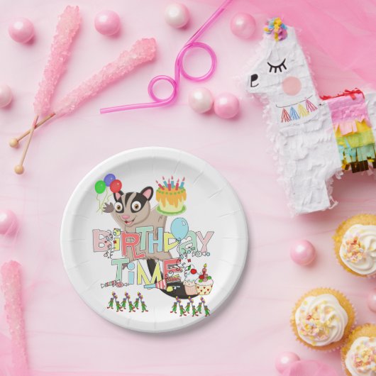 Happy Birthday Paper Borden Possum Cake Papieren Bordje (Feest)