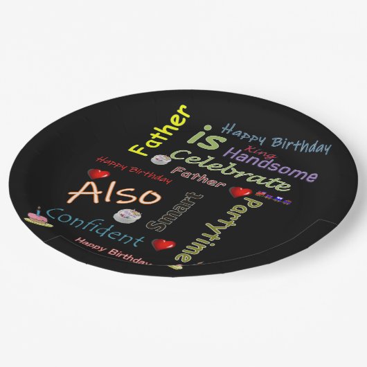 Happy Birthday Paper Borden Vader in de wet Papieren Bordje (Gekanteld)