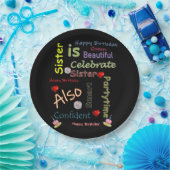 Happy Birthday Paper Borden zuster Papieren Bordje (Feest)