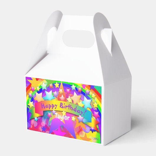 Happy Birthday Paper Favor BoxRainbow HAMbyWG Bedankdoosjes (Voorkant Zijde)