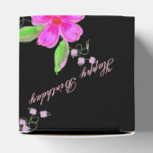 Happy Birthday Paper Flowered Black Chocolate Box Bedankdoosjes (Bovenkant)