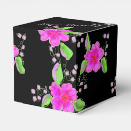 Happy Birthday Paper Flowered Black Chocolate Box Bedankdoosjes