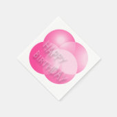 Happy Birthday Paper Inapkins Pink Bubbles Servetten (Hoek)