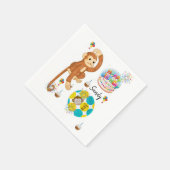 Happy Birthday Paper Napkins, aap twee jaar oud Servet (Hoek)