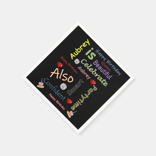 Happy Birthday Paper Napkins Aubrey Servet (Hoek)