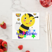 Happy Birthday Paper Napkins, Bumblebee Servet (Insitu)