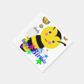 Happy Birthday Paper Napkins, Bumblebee Servet (Hoek)