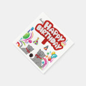 Happy Birthday Paper Napkins, Cats Servet (Hoek)