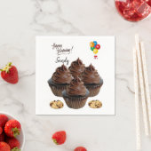Happy Birthday Paper Napkins, Chocolate Cupcake Servet (Insitu)