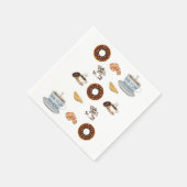 Happy Birthday Paper Napkins, Coffee Donuts Servet (Hoek)