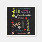 Happy Birthday Paper Napkins Evelyn Servet (Voorkant)