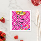 Happy Birthday Paper Napkins, Flamingo Servet (Insitu)