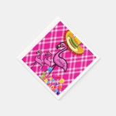 Happy Birthday Paper Napkins, Flamingo Servet (Hoek)