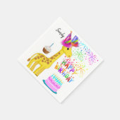 Happy Birthday Paper Napkins, Giraffe Servet (Hoek)