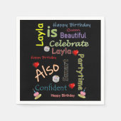 Happy Birthday Paper Napkins Layla Servet (Voorkant)
