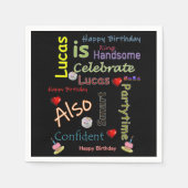 Happy Birthday Paper Napkins Lucas Servet (Voorkant)