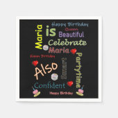 Happy Birthday Paper Napkins Maria Servet (Voorkant)