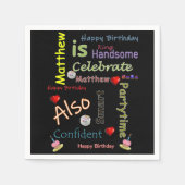 Happy Birthday Paper Napkins Matthew Servet (Voorkant)