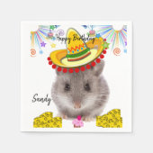 Happy Birthday Paper Napkins, Mice Servet (Voorkant)