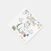 Happy Birthday Paper Napkins, Rabbit Servet (Hoek)