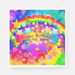 Happy Birthday Paper Napkins Rainbow HAMbyWG Servet