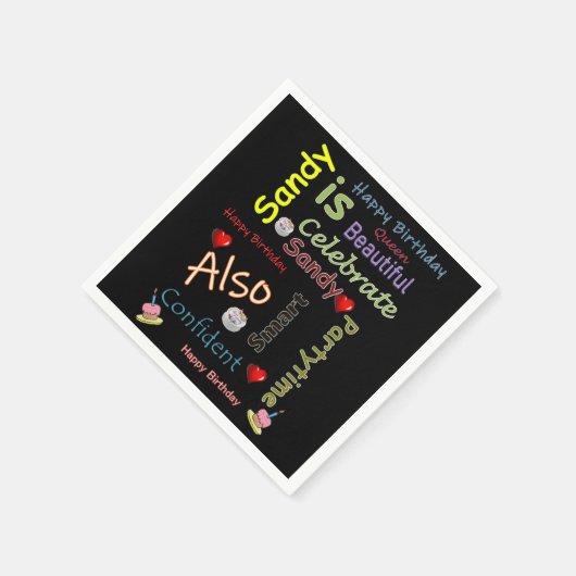 Happy Birthday Paper Napkins Sandy Servet (Hoek)