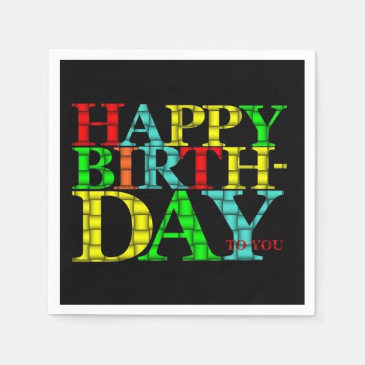 Happy Birthday Paper Napkins Servetten (Voorkant)