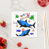 Happy Birthday Paper Napkins, Shark Servet (Insitu)