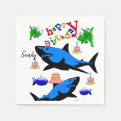 Happy Birthday Paper Napkins, Shark Servet (Voorkant)