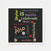 Happy Birthday Paper Napkins Skylar Servet (Voorkant)