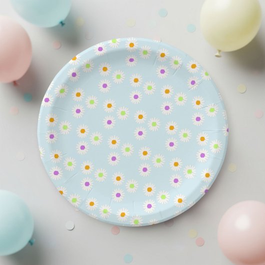 Happy Birthday Paper Plates - daisy birthday plate Papieren Bordje
