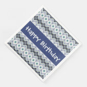 Happy Birthday Paper servetten in blauw en Blauwgr (Hoek)