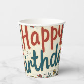 Happy Birthday Paperbeker Papieren Bekers (Voorkant)