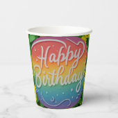 Happy Birthday Papieren Bekers (Achterkant)