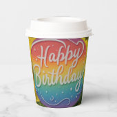 Happy Birthday Papieren Bekers (Achterkant)