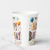 Happy Birthday Papieren Bekers (Rechts)