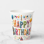 Happy Birthday Papieren Bekers (Voorkant)