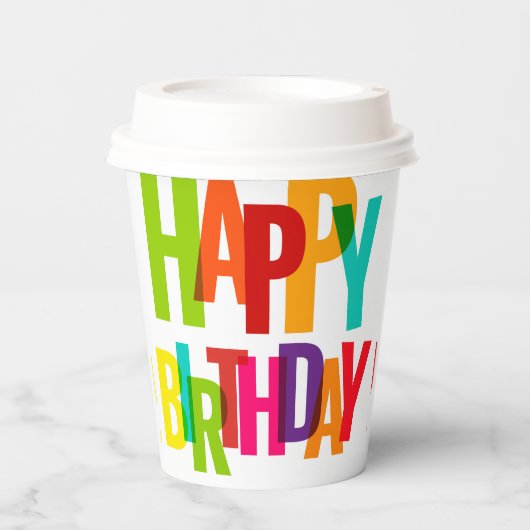 Happy Birthday Papieren Bekers (Voorkant)