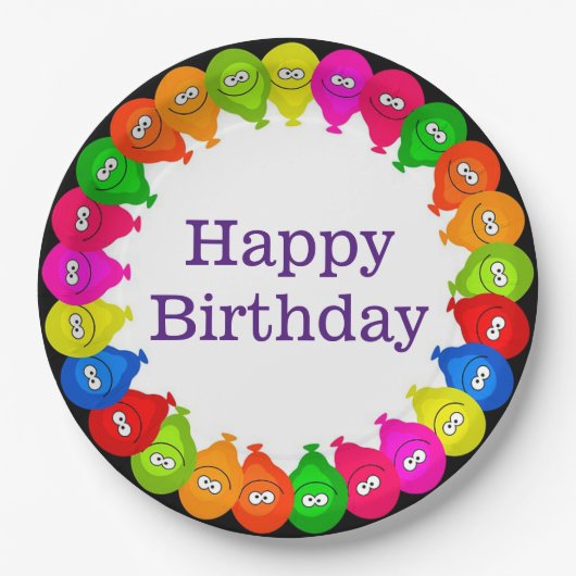 Happy Birthday Papieren Bordje (Voorkant)