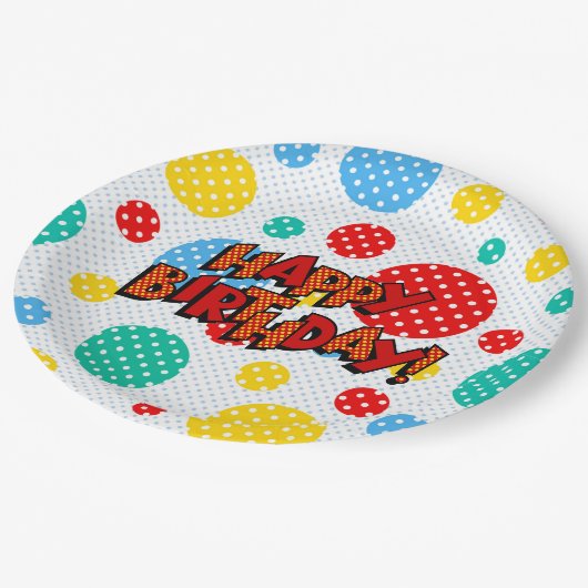 Happy Birthday Papieren Bordje (Gekanteld)