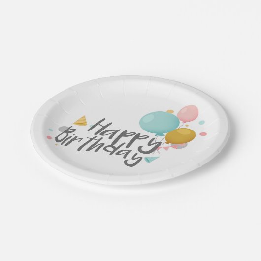 Happy Birthday Papieren Bordje (Gekanteld)