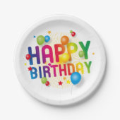 Happy Birthday Papieren Bordje (Voorkant)