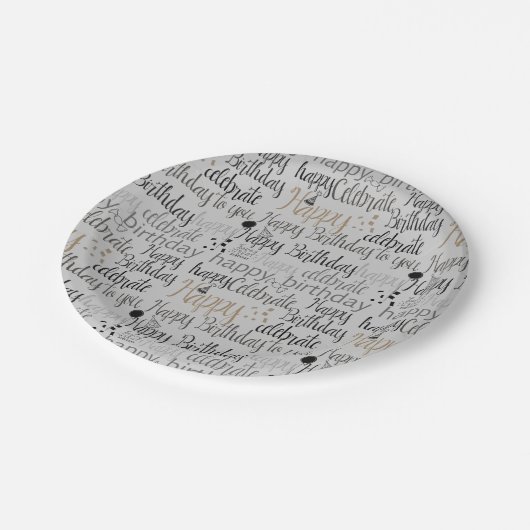 Happy Birthday Papieren Bordje (Gekanteld)